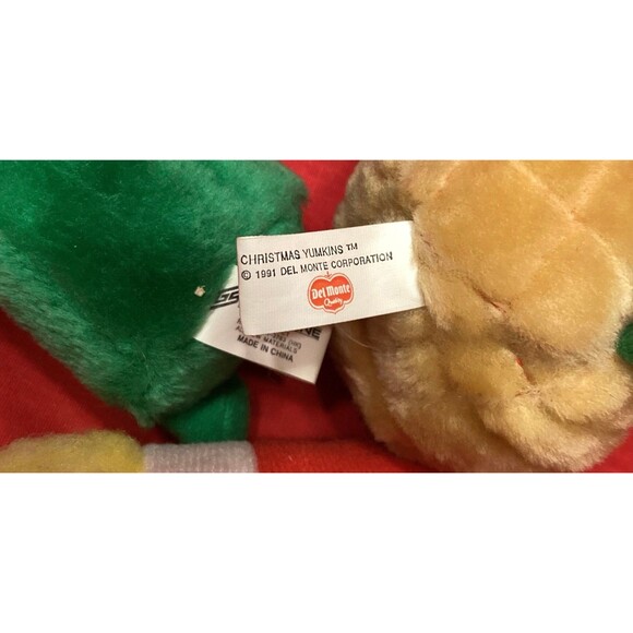 Del Monte Plush Christmas Yumkins 1991 Vegetable Tree Ornaments Set of 6 - Picture 11 of 12